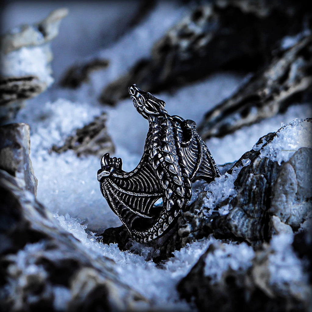 【Pterosaur】 European and American punk ring for men, high-end vintage niche design, personalized titanium steel ring accessory