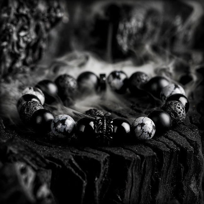 【Black Warrior】 Natural Obsidian Bracelet for Men, High-End Amethyst Beads, Couple Birthday Gift Main Image