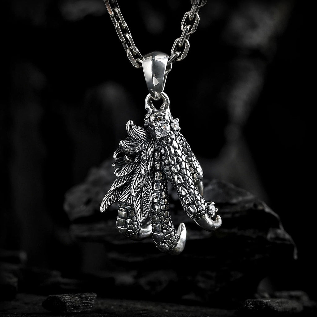 【Eagle Claw】 Dark Gothic Retro 925 Silver Pendant for Men, Birthday Gift Necklace for Boyfriend, High-End Feel