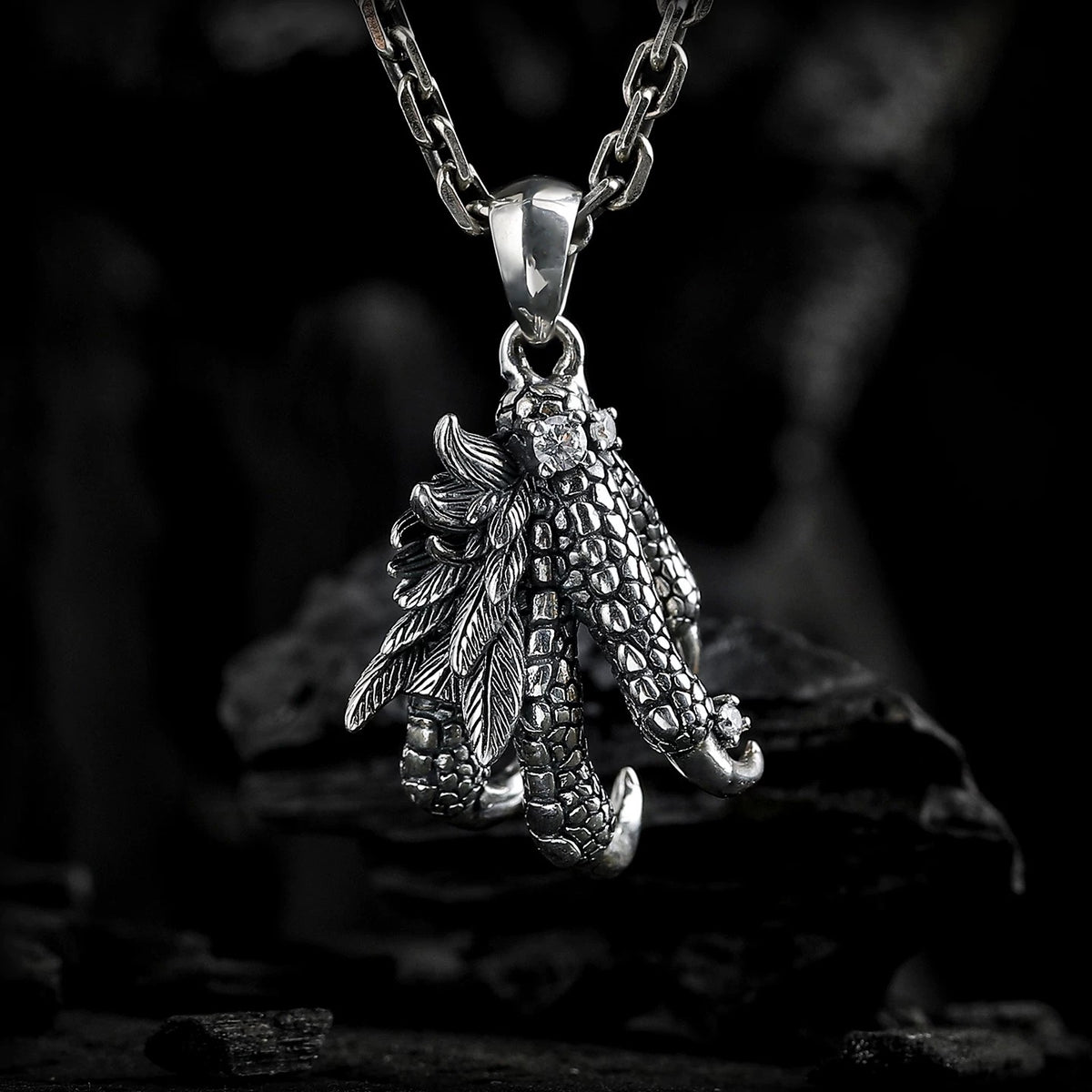 【Eagle Claw】 Dark Gothic Retro 925 Silver Pendant for Men, Birthday Gift Necklace for Boyfriend, High-End Feel