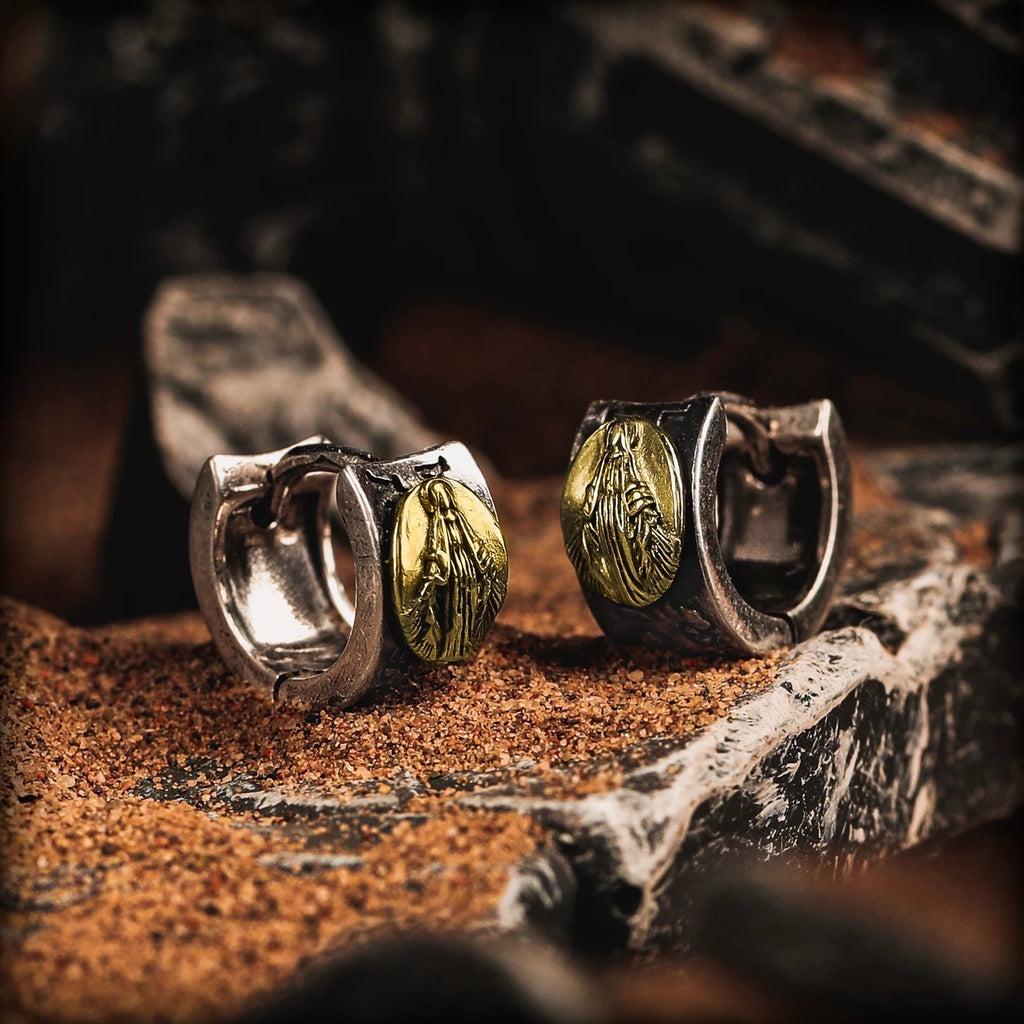 【Mengchen】 European and American Retro Style Silver Earrings, Men's Niche Ear Clips, Women's Studs, Unique Birthday Gift