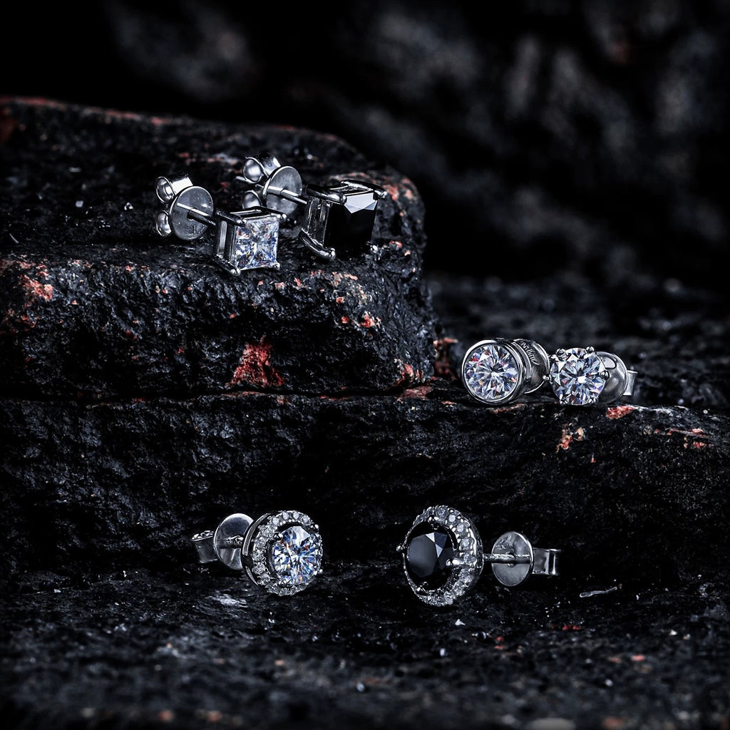 【Brilliant】 D-color moissanite stud earrings for men, 925 silver earrings for women, high-end niche style, single piece for ear care
