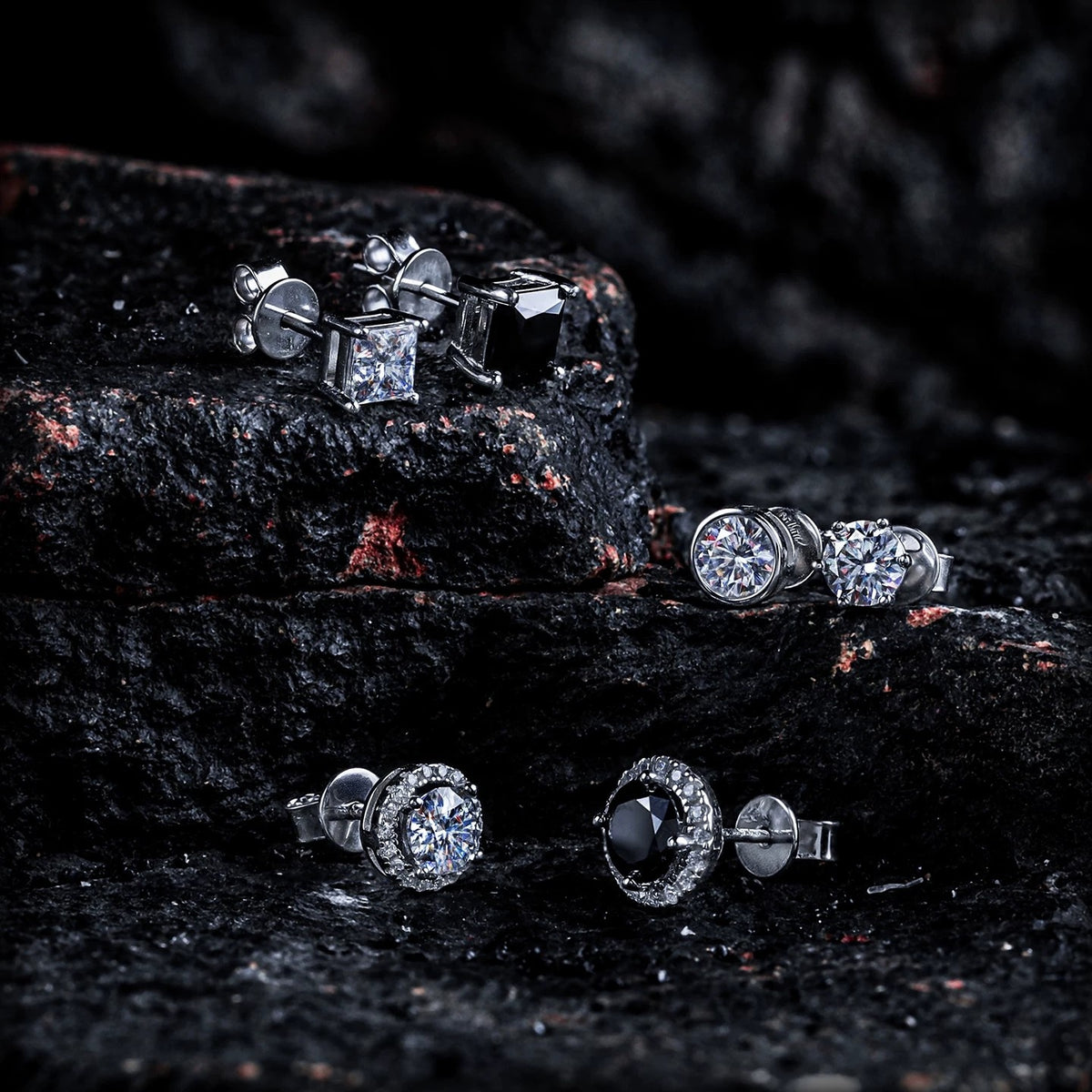【Brilliant】 D-color moissanite stud earrings for men, 925 silver earrings for women, high-end niche style, single piece for ear care
