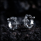 【Returning Heart]】Gothic Style Cross S925 Silver Earrings Men's Studs Niche Ear Clips Jewelry Birthday Gift