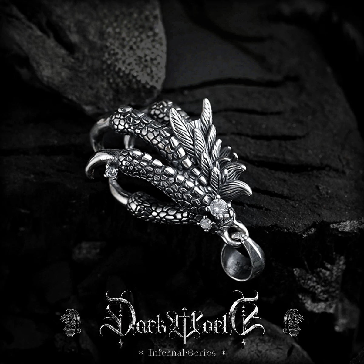 【Eagle Claw】 Dark Gothic Retro 925 Silver Pendant for Men, Birthday Gift Necklace for Boyfriend, High-End Feel