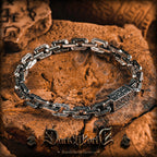 【Dark Pattern】Retro European & American Vine Military Design S925 Silver Men's Bracelet, Cuban Chain, Birthday Gift