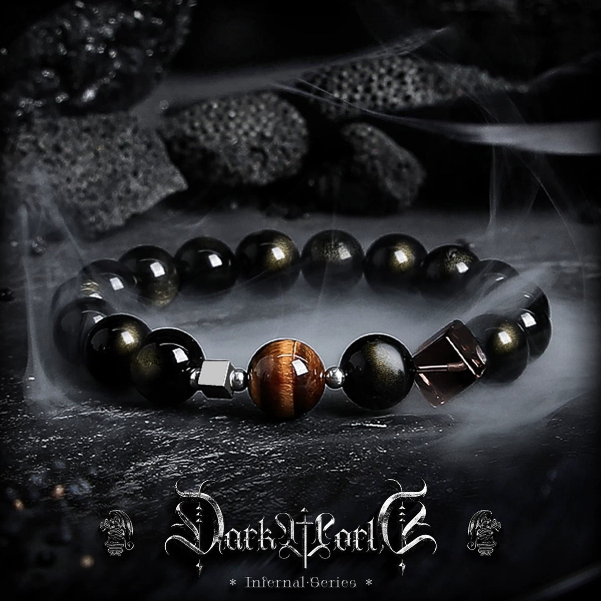 【Zhao】Natural Golden Obsidian Bracelet for Men, High-End Vintage Tiger Eye Bead Bracelet, Couple's Birthday Gift