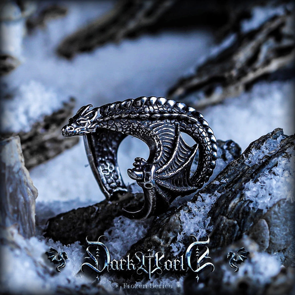 【Pterosaur】 European and American punk ring for men, high-end vintage niche design, personalized titanium steel ring accessory