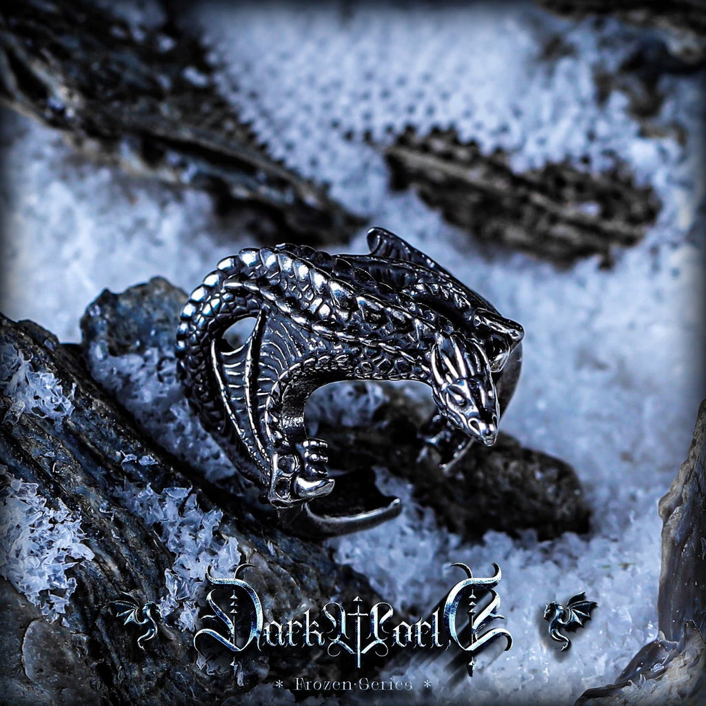 【Pterosaur】 European and American punk ring for men, high-end vintage niche design, personalized titanium steel ring accessory