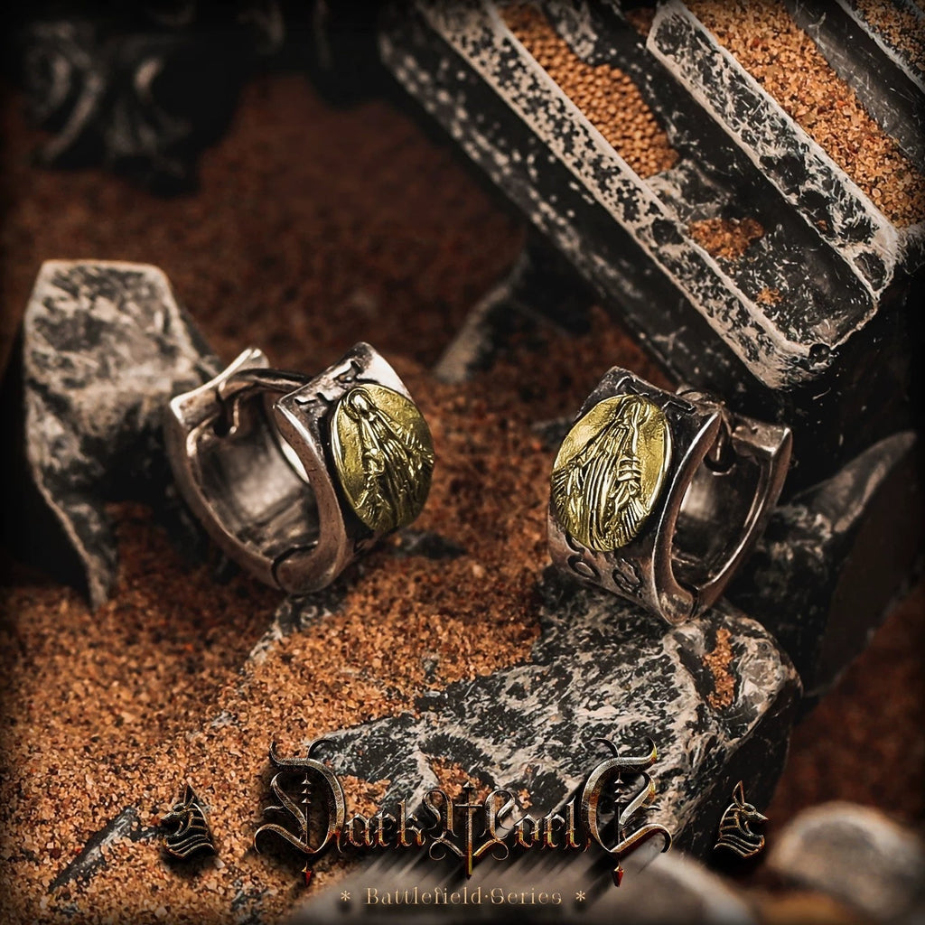 【Mengchen】 European and American Retro Style Silver Earrings, Men's Niche Ear Clips, Women's Studs, Unique Birthday Gift