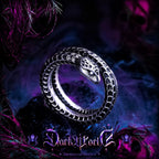 【Lost]】Dark-style 925 Silver Snake Ring for Men, Unique Design, Finger Ring, Open Band