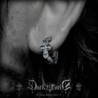 【Returning Heart]】Gothic Style Cross S925 Silver Earrings Men's Studs Niche Ear Clips Jewelry Birthday Gift