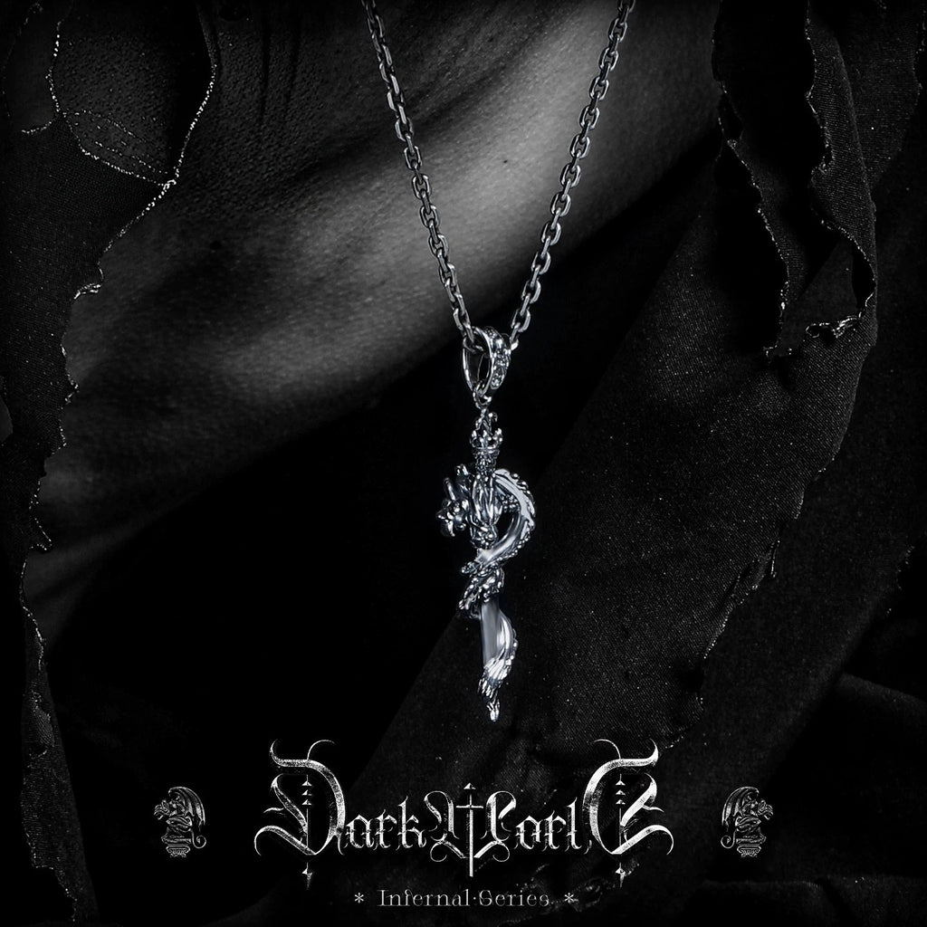 【Zhu Jiuyin]】Panlong Cross Pendant Men's 925 Silver Necklace, Premium Feel, Birthday Gift for Boyfriend