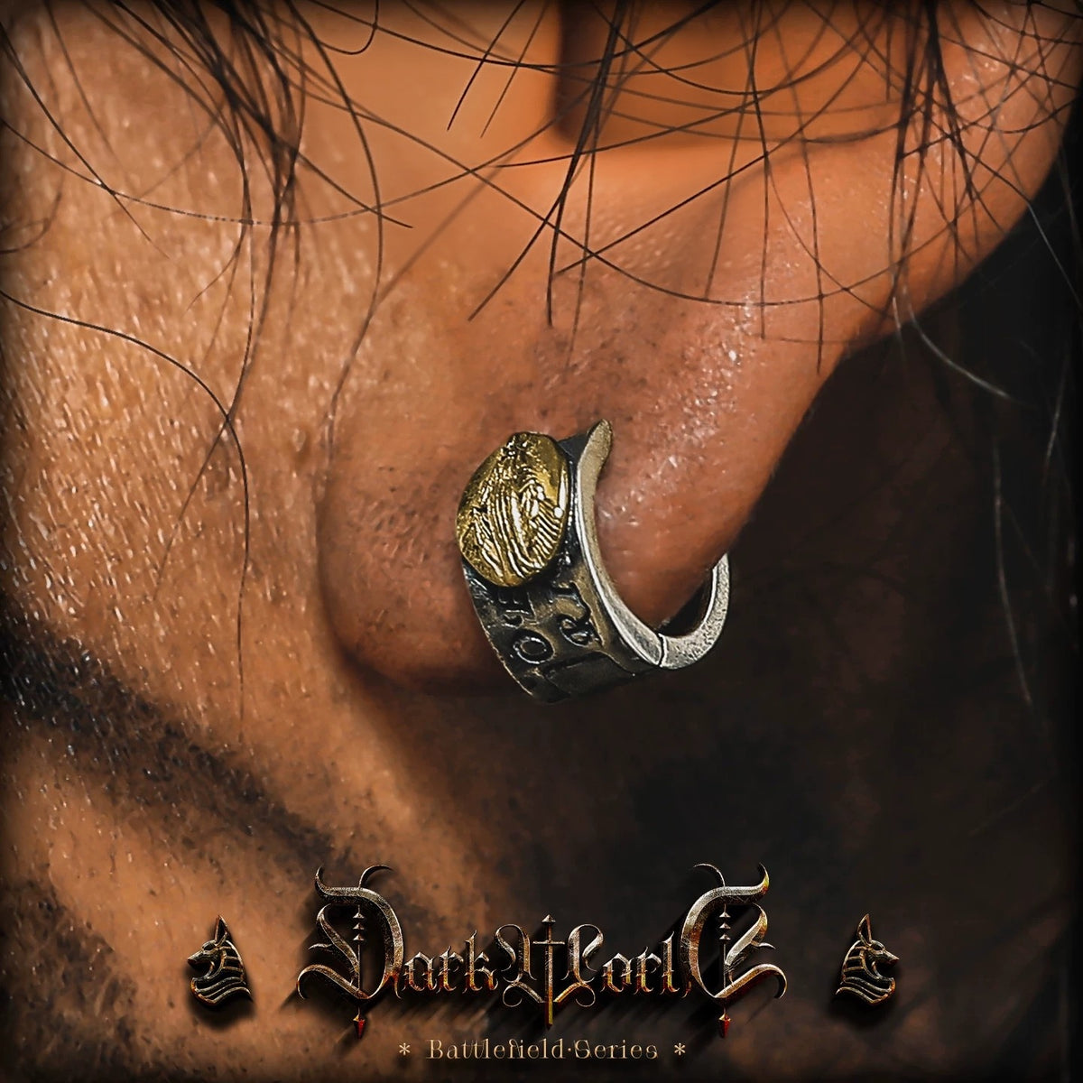 【Mengchen】 European and American Retro Style Silver Earrings, Men's Niche Ear Clips, Women's Studs, Unique Birthday Gift