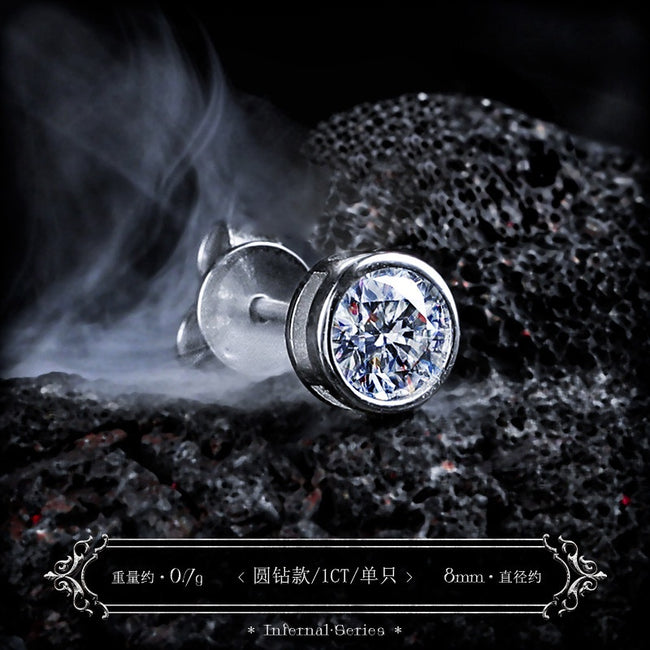【Brilliant】 D-color moissanite stud earrings for men, 925 silver earrings for women, high-end niche style, single piece for ear care Main Image