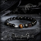 【Zhao】Natural Golden Obsidian Bracelet for Men, High-End Vintage Tiger Eye Bead Bracelet, Couple's Birthday Gift