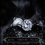【Brilliant】 D-color moissanite stud earrings for men, 925 silver earrings for women, high-end niche style, single piece for ear care