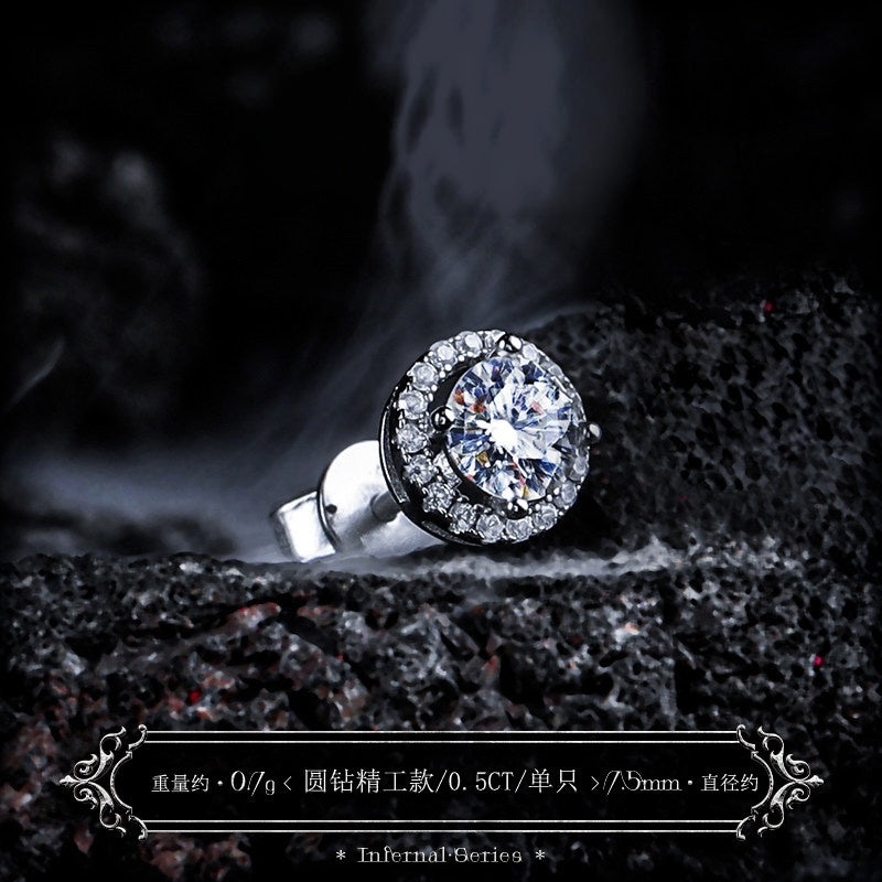 【Brilliant】 D-color moissanite stud earrings for men, 925 silver earrings for women, high-end niche style, single piece for ear care